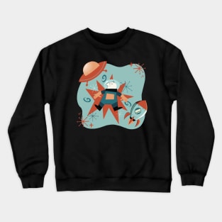 Retro Spaceman - Mid-Century Modern Space Crewneck Sweatshirt